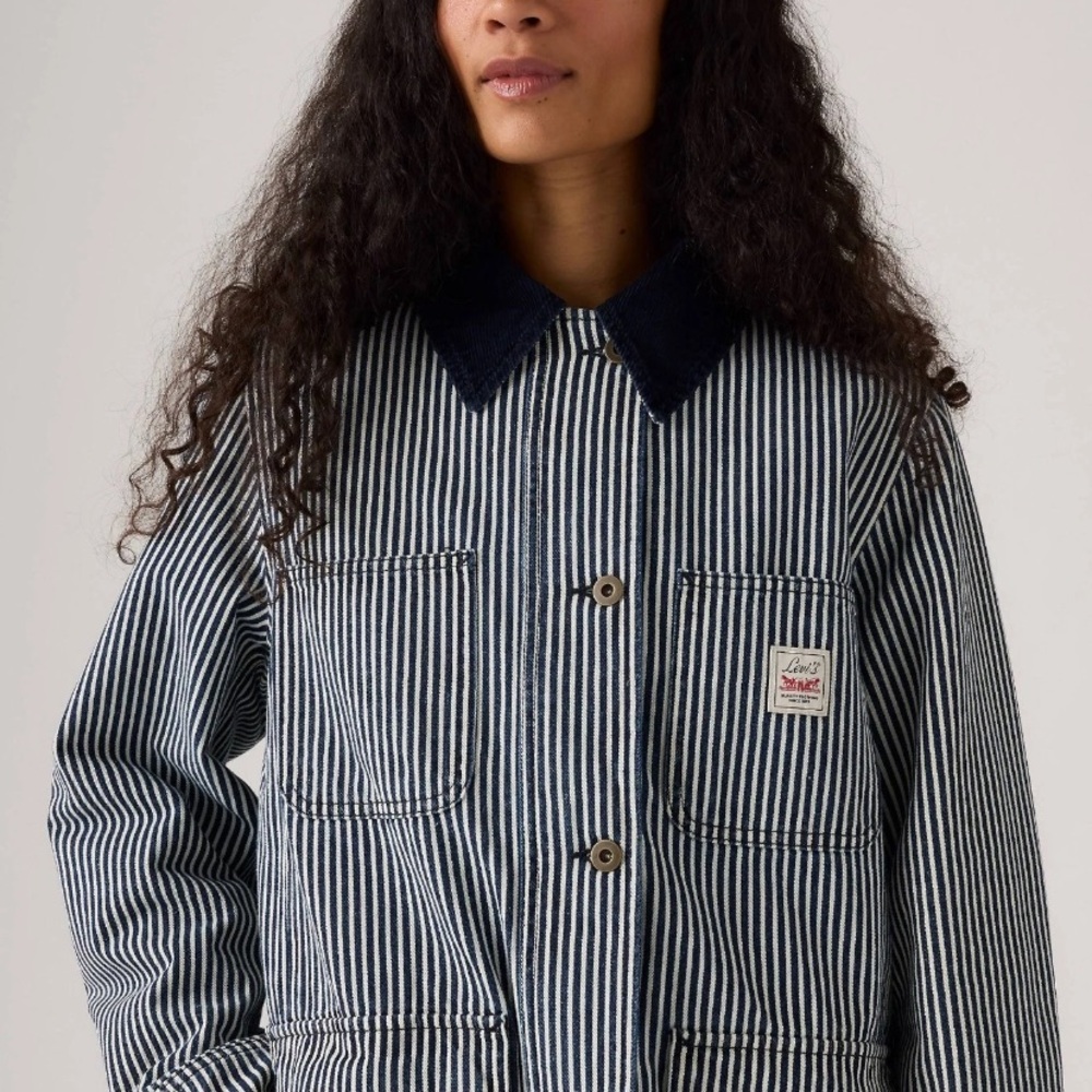 Best Seller New Levi's Bree Barn Striped Jacket Women's L - Picture 15 of 15